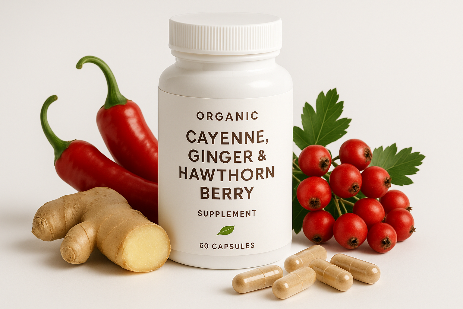 Cayenne, Ginger & Hawthorn Berry Capsules - Main