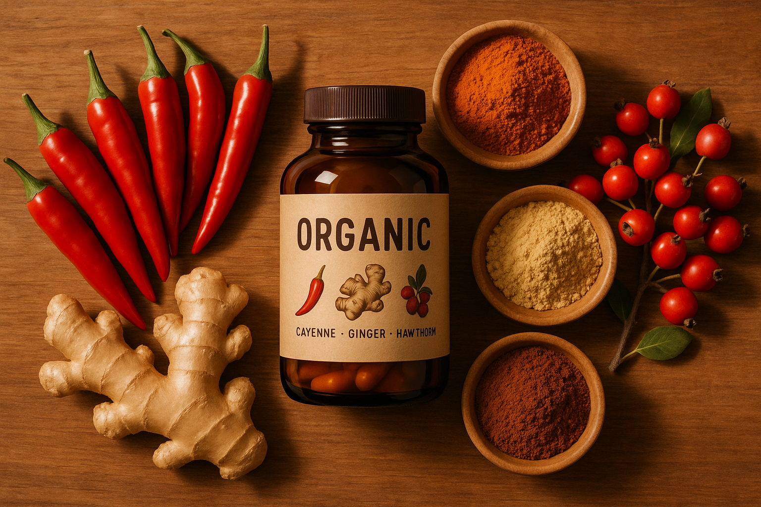 Natural ingredients flat lay