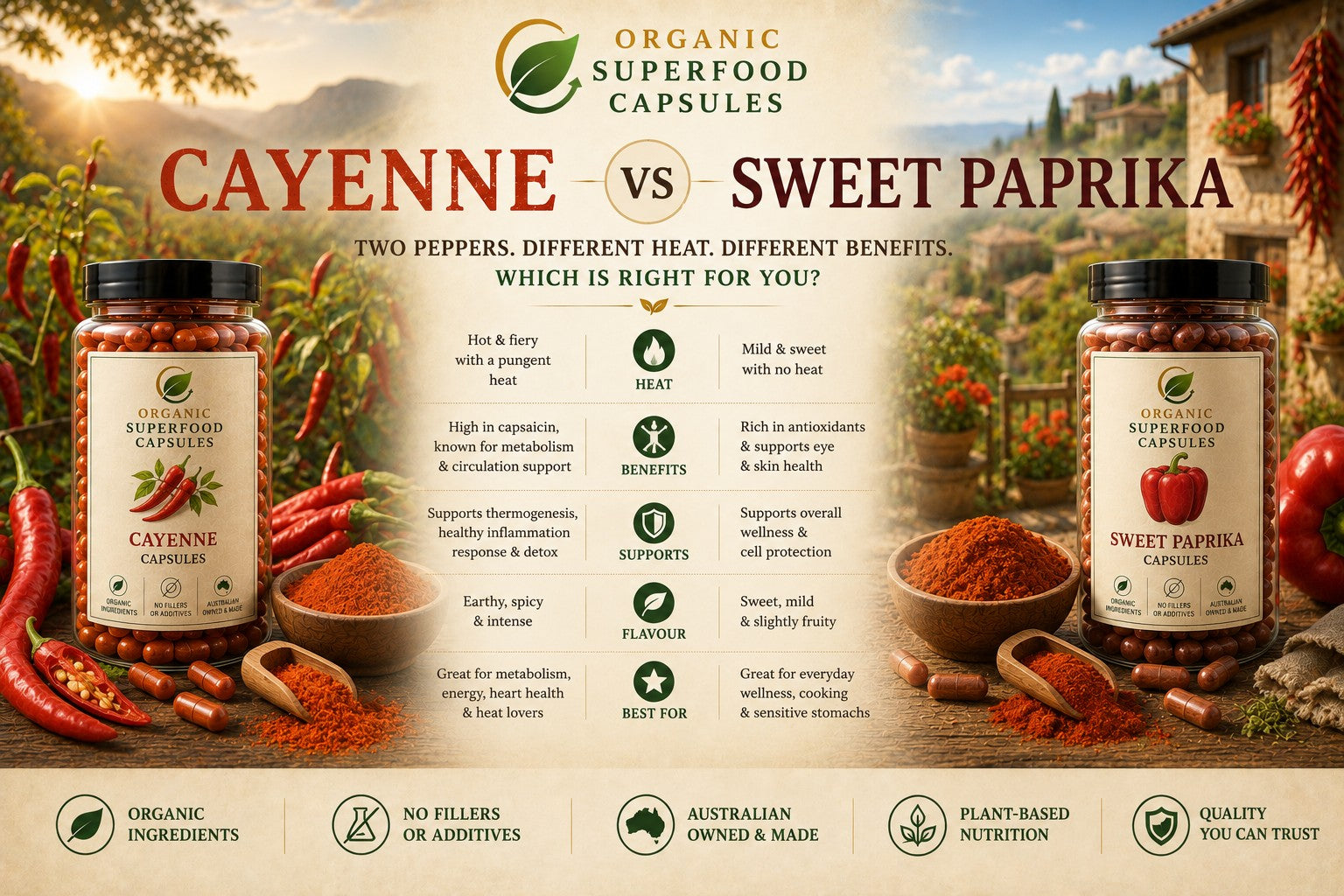 Cayenne vs Sweet Paprika: What's the Difference and Which Should You Take?