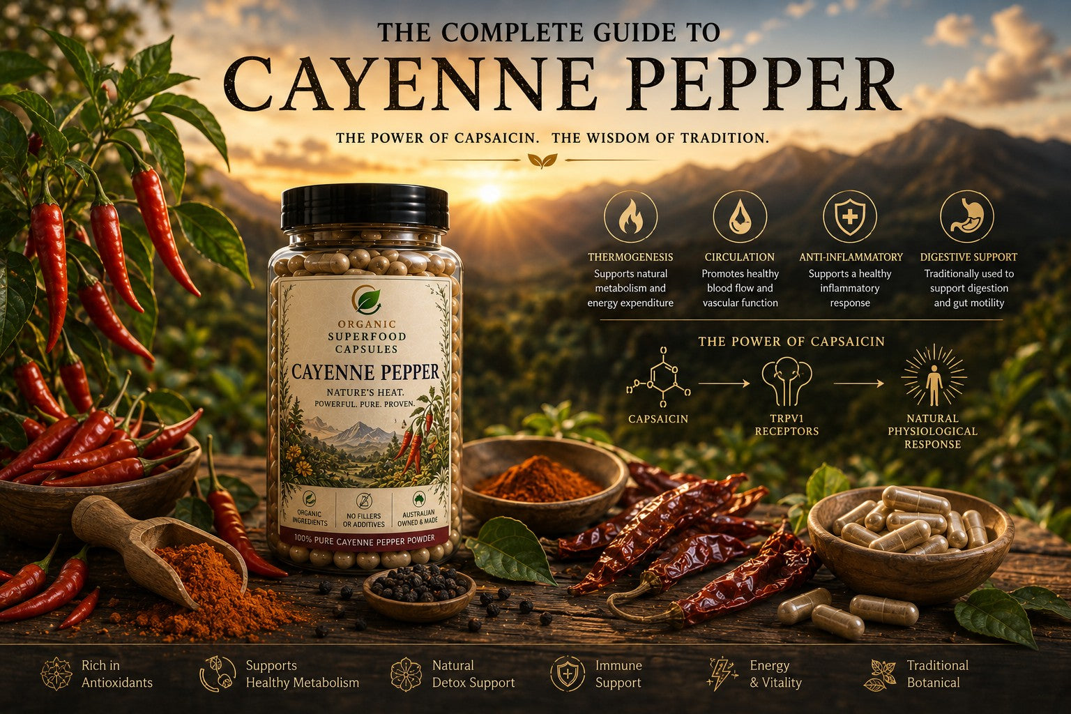 The Complete Guide to Cayenne Pepper: Benefits, Capsaicin, Dosage & How to Choose