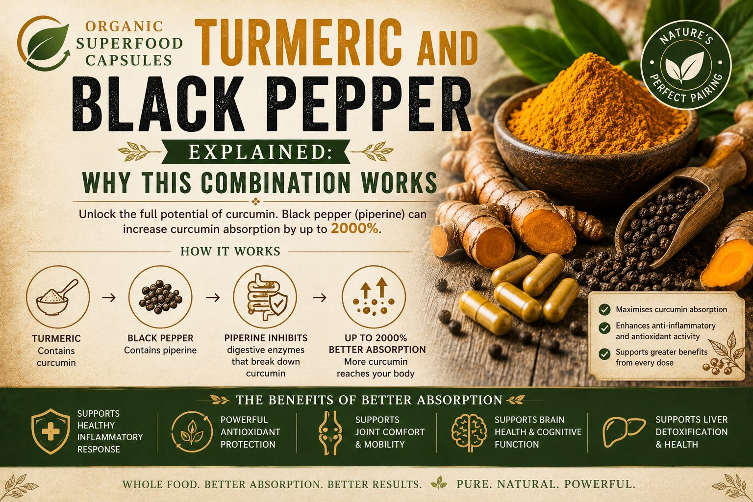 Turmeric and Black Pepper Explained: Why This Combination Works