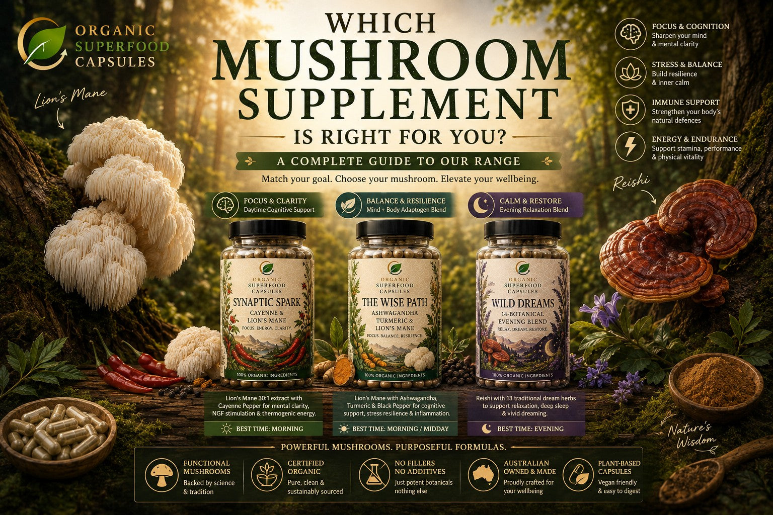 Which Mushroom Supplement Is Right for You? A Complete Guide to Our Range