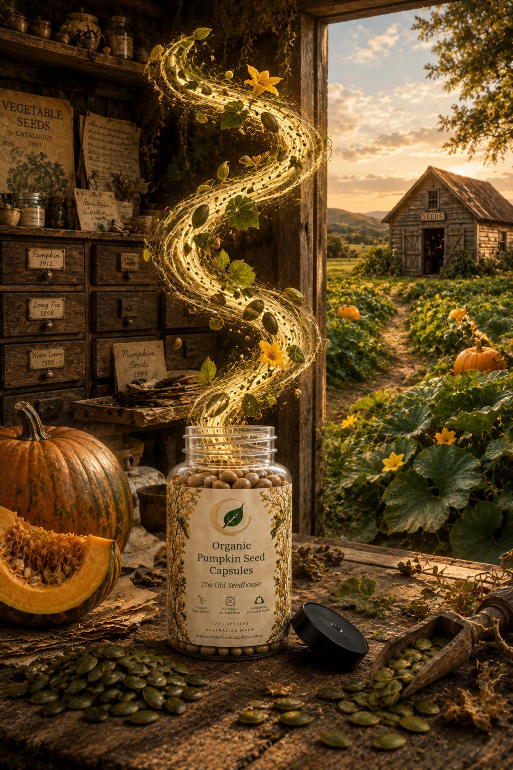 Organic Pumpkin Seed Capsules | The Old Seedhouse