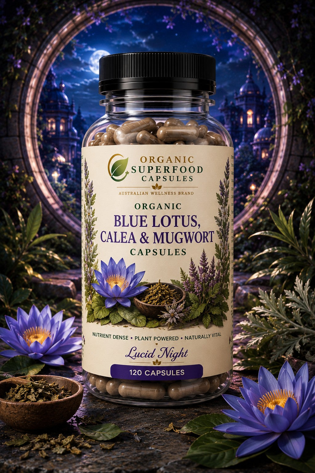 ok next product is Organic Blue Lotus, Calea & Mugwort Capsules | Lucid Night