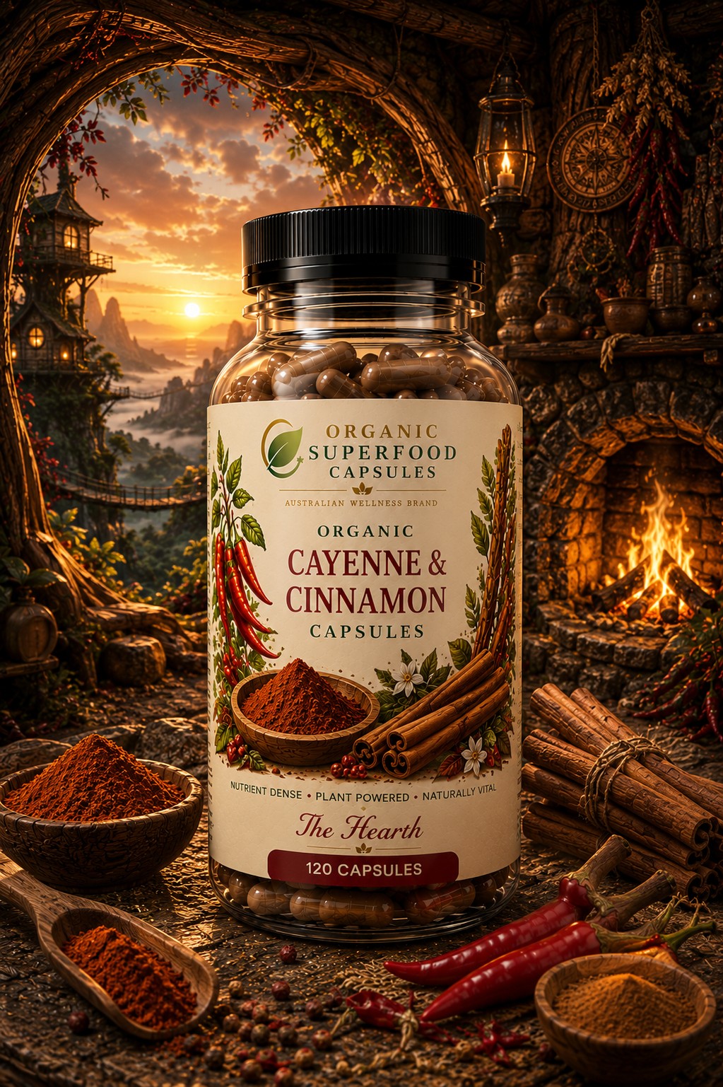Organic Cayenne & Cinnamon Capsules | The Hearth