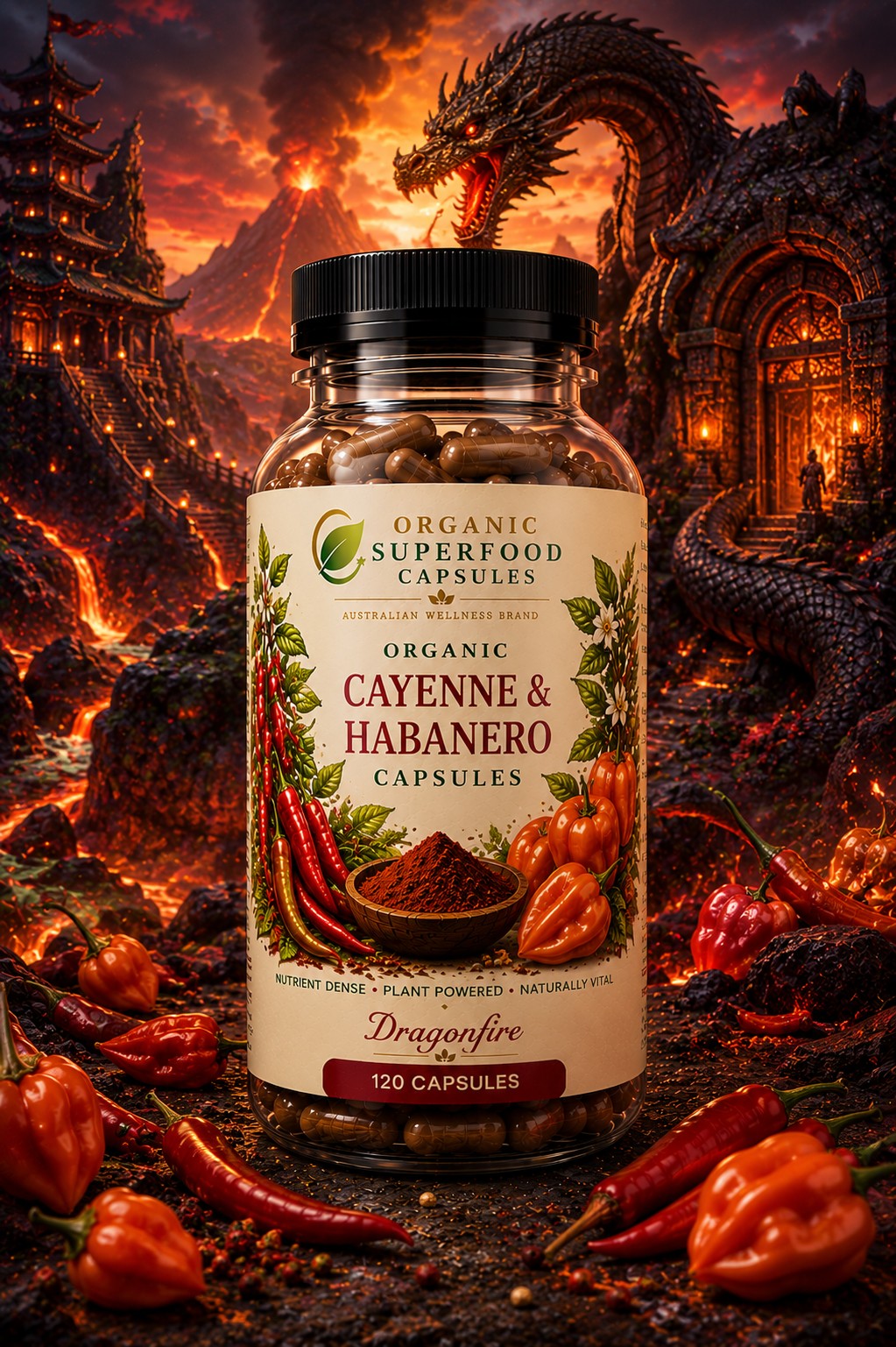 Organic Cayenne & Habanero Capsules | Dragonfire