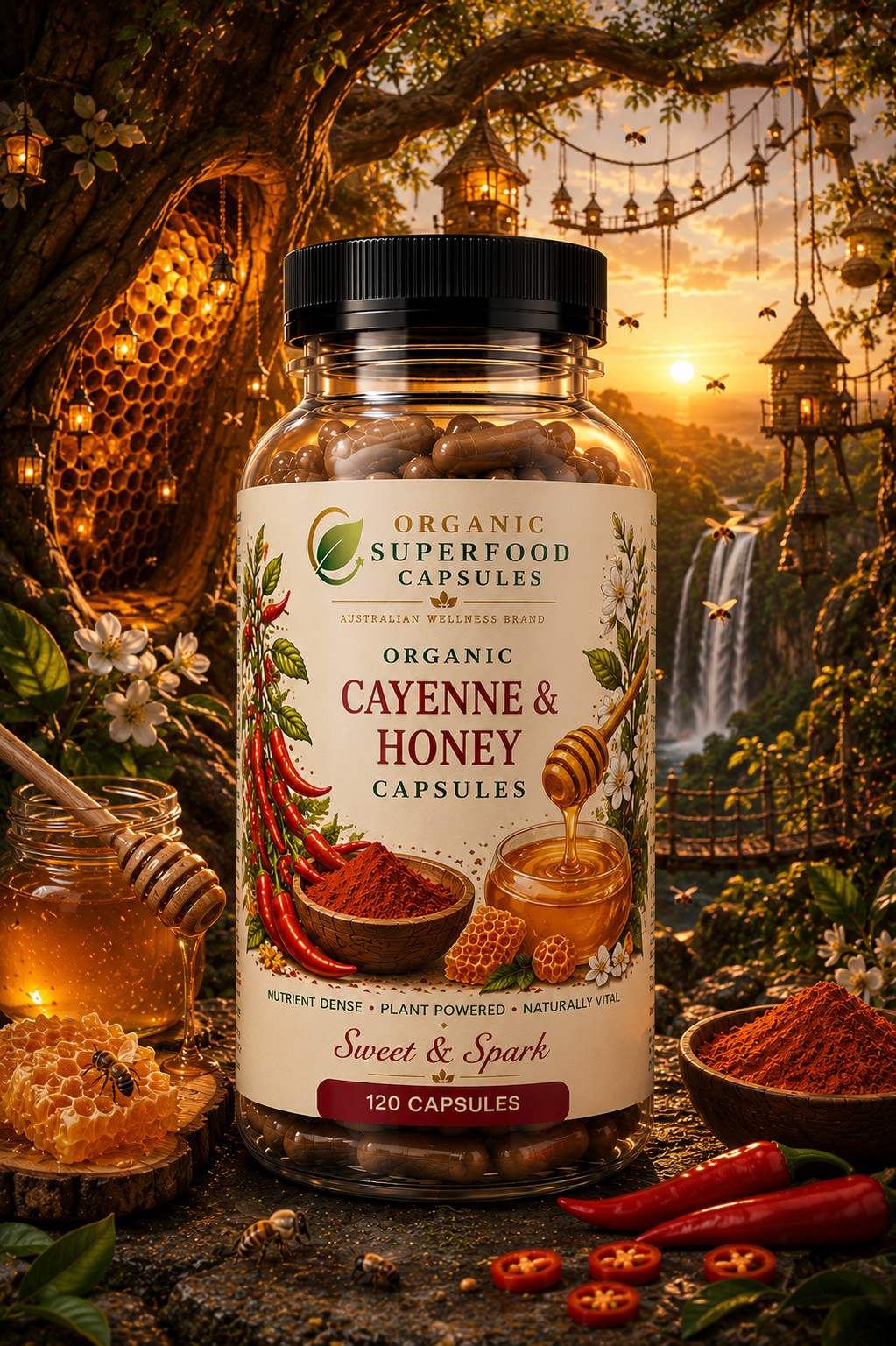 Organic Cayenne & Honey Capsules | Sweet & Spark