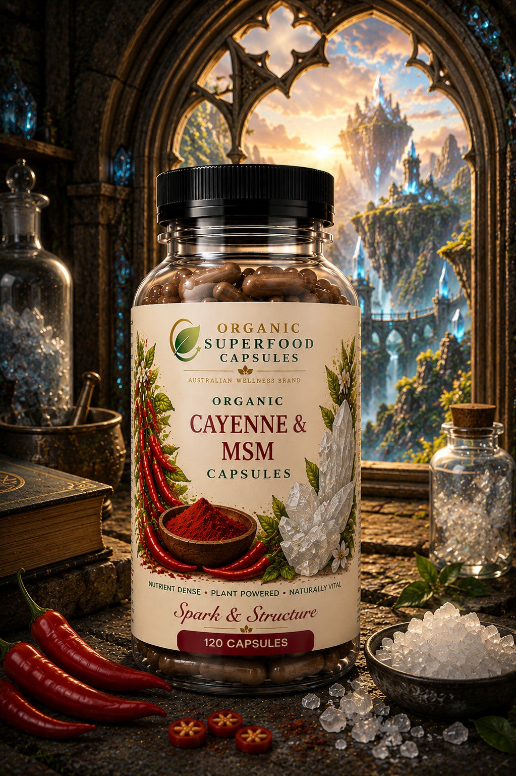 Organic Cayenne & MSM Capsules | Spark & Structure