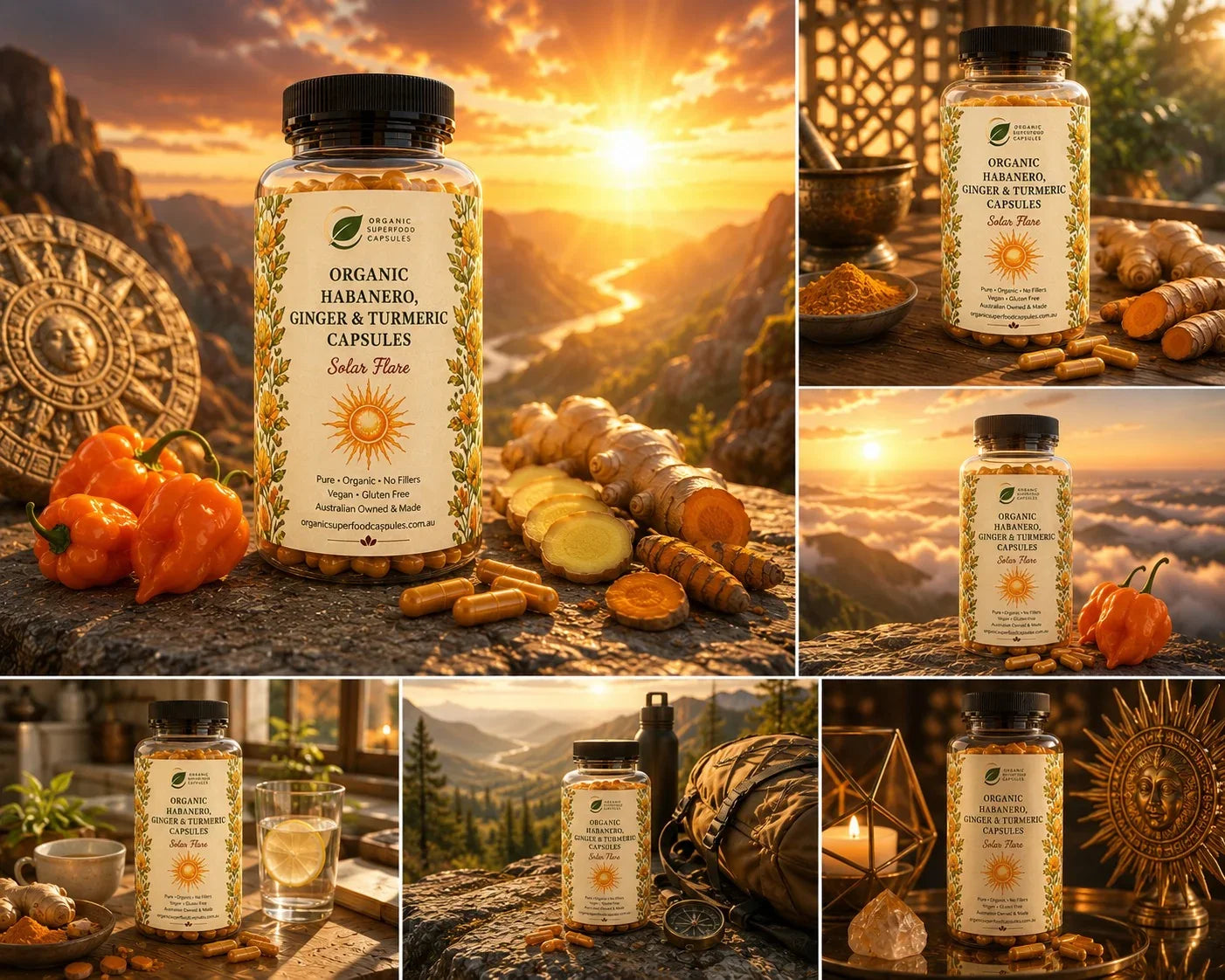 Organic Habanero, Ginger & Turmeric Capsules | Solar Flare