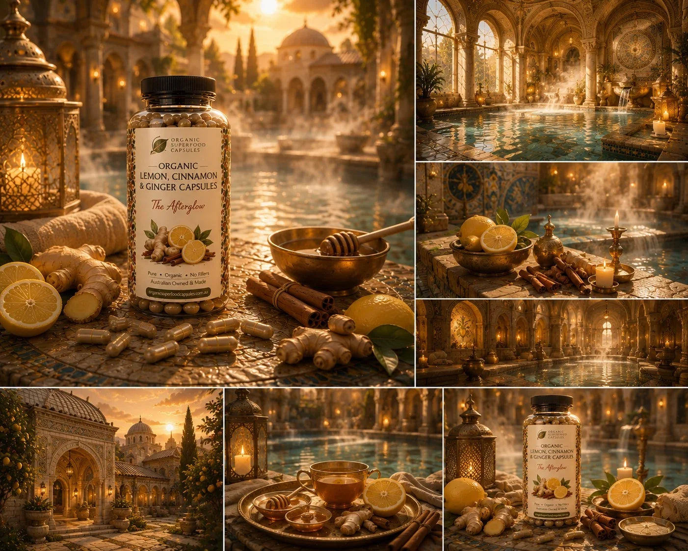 Organic Lemon, Cinnamon & Ginger Capsules | The Afterglow