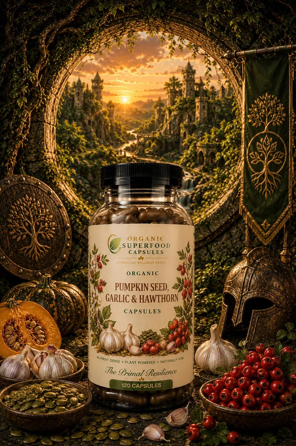 Organic Pumpkin Seed, Garlic & Hawthorn Capsules | The Primal Resilience