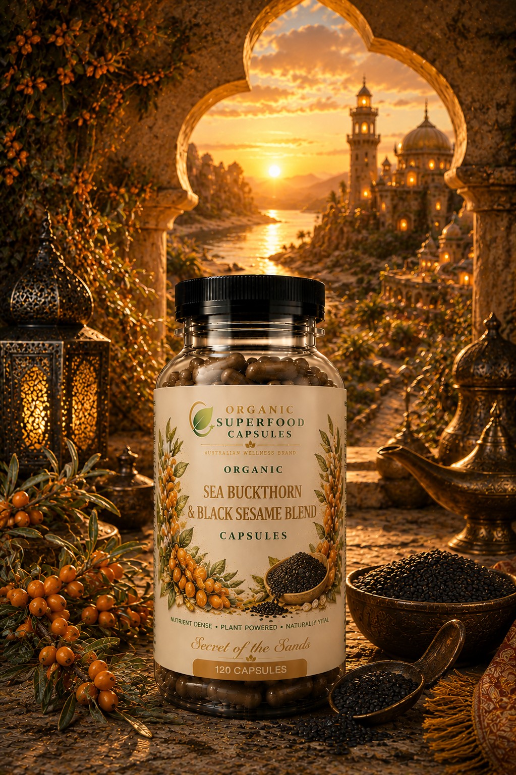 Organic Sea Buckthorn & Black Sesame Blend | Secret of the Sands