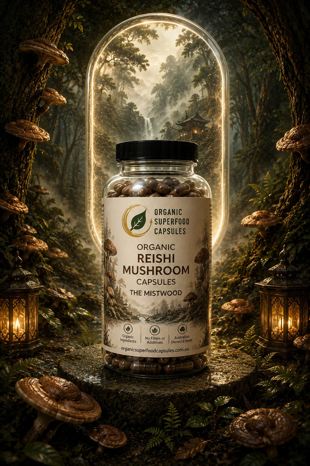 Organic Reishi Mushroom Capsules | The Mistwood