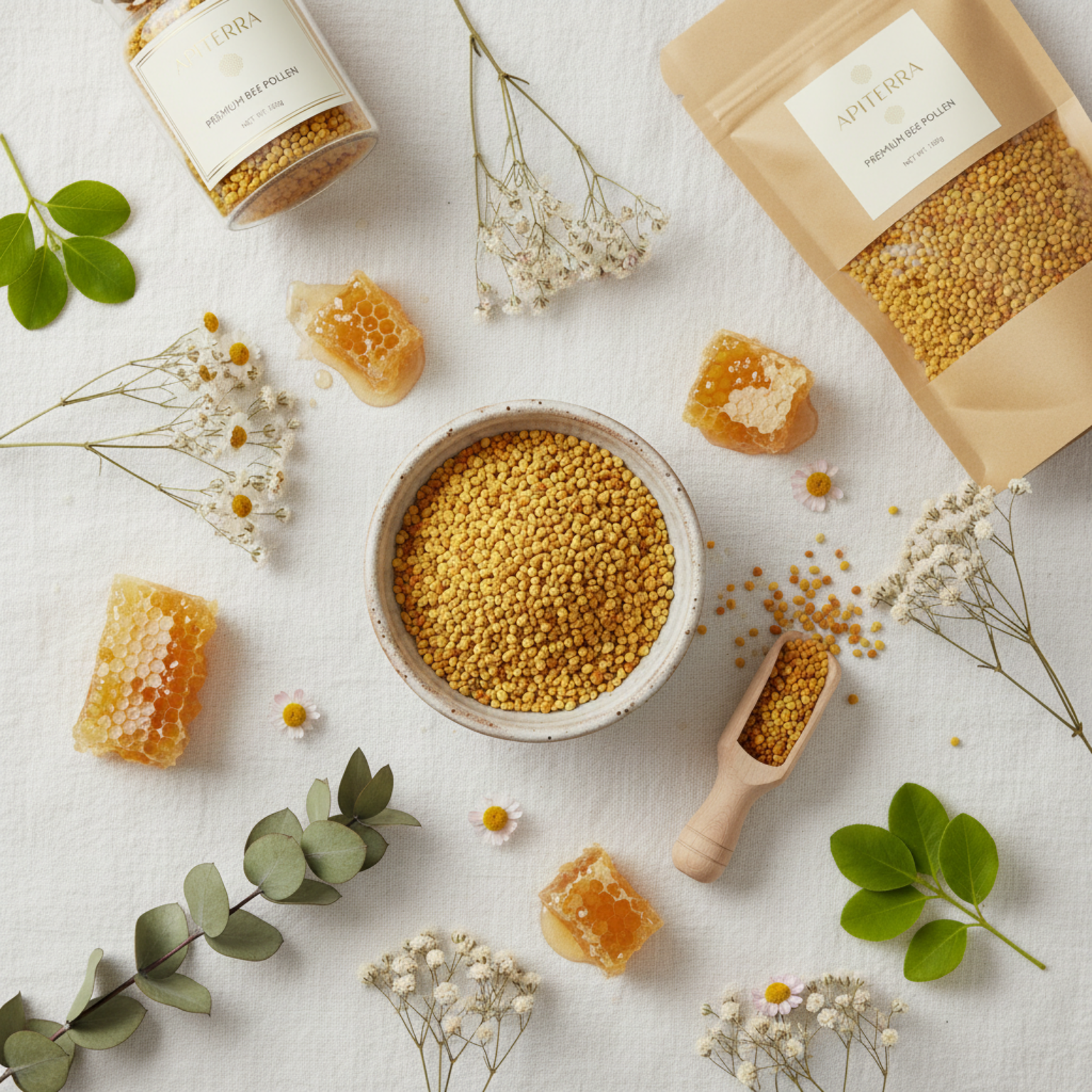 Bee Pollen Flat Lay