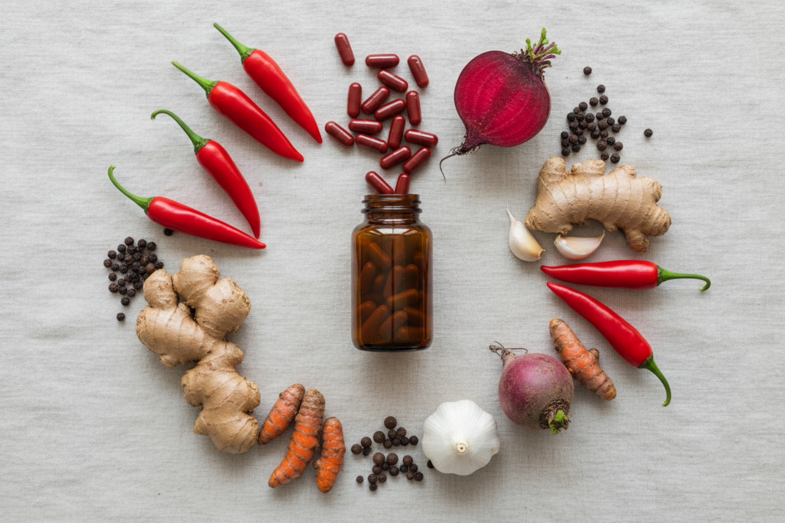 Cayenne Extract Flat Lay