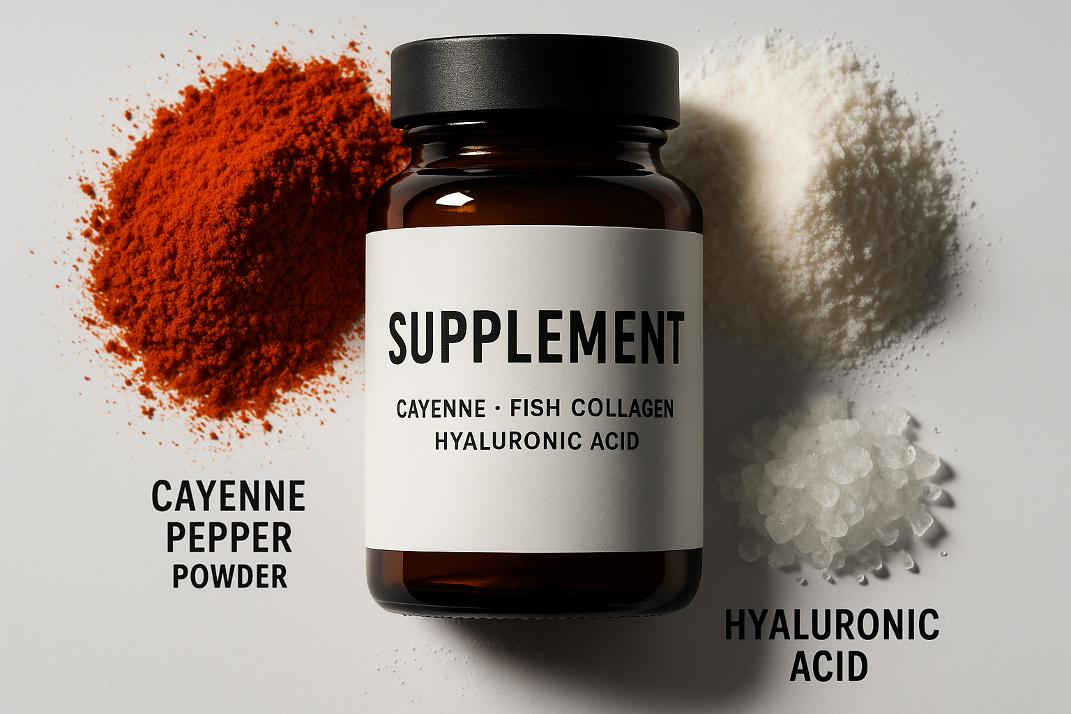 Cayenne Pepper Fish Collagen Hyaluronic Acid - Ingredient Close-up