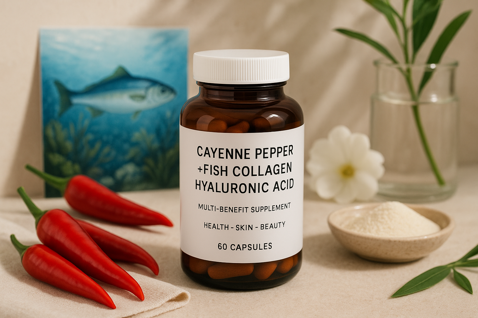 Cayenne Pepper Fish Collagen Hyaluronic Acid - Wellness Lifestyle