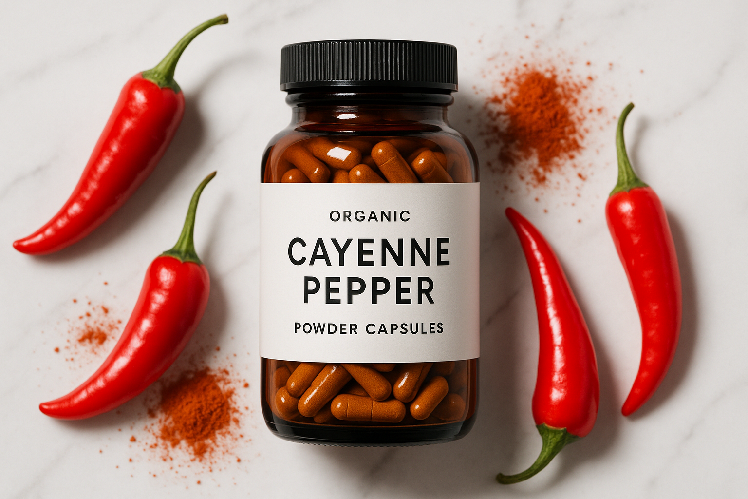 Cayenne Pepper Powder Capsules - Clean Studio Shot