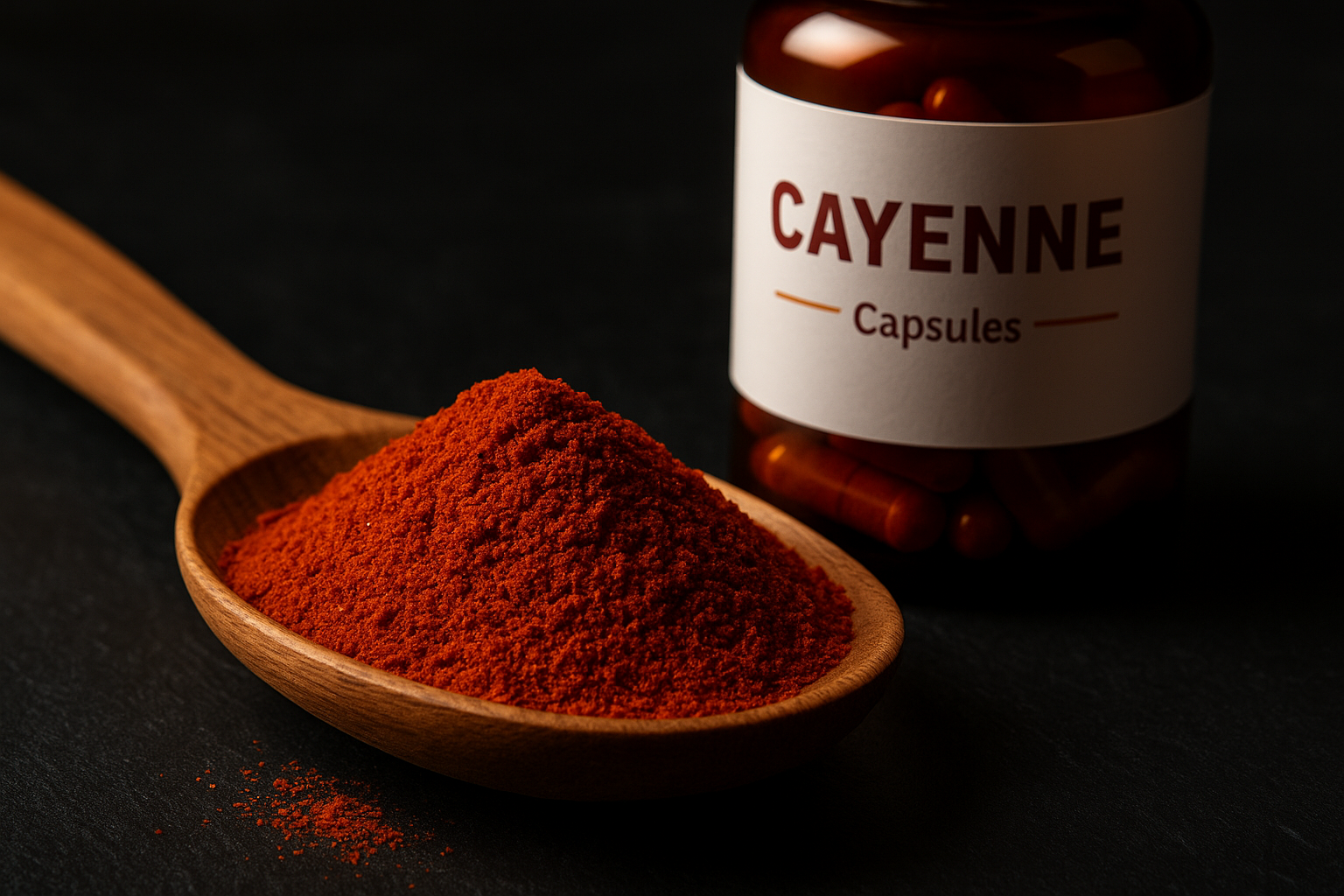 Cayenne Pepper Powder Capsules - Powder Close-up