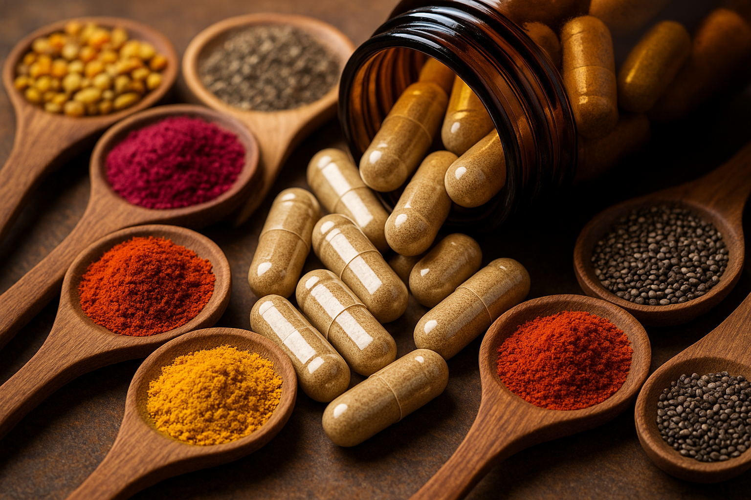 Close-up macro photography with colorful powders
