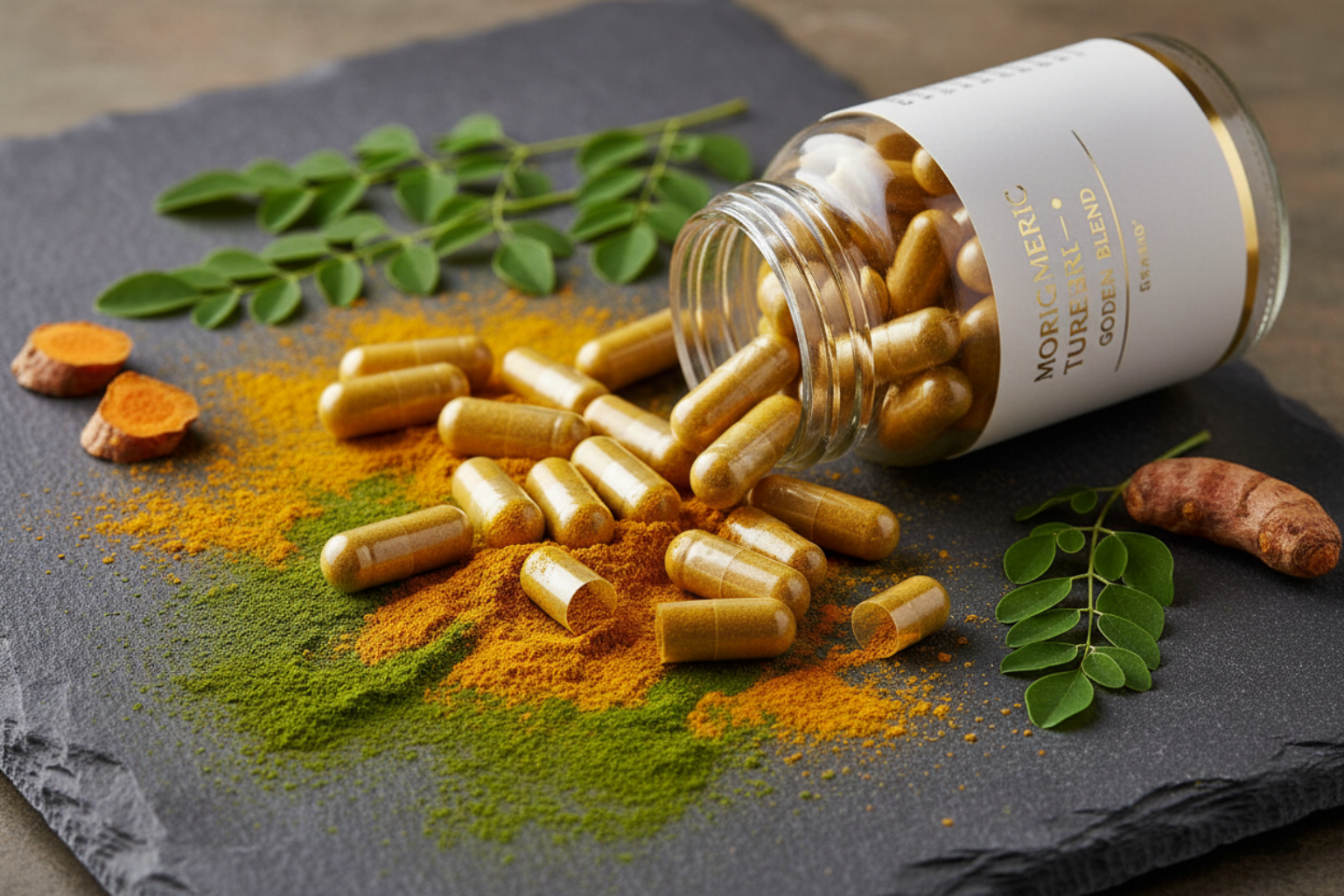 Detail shot with spilling capsules