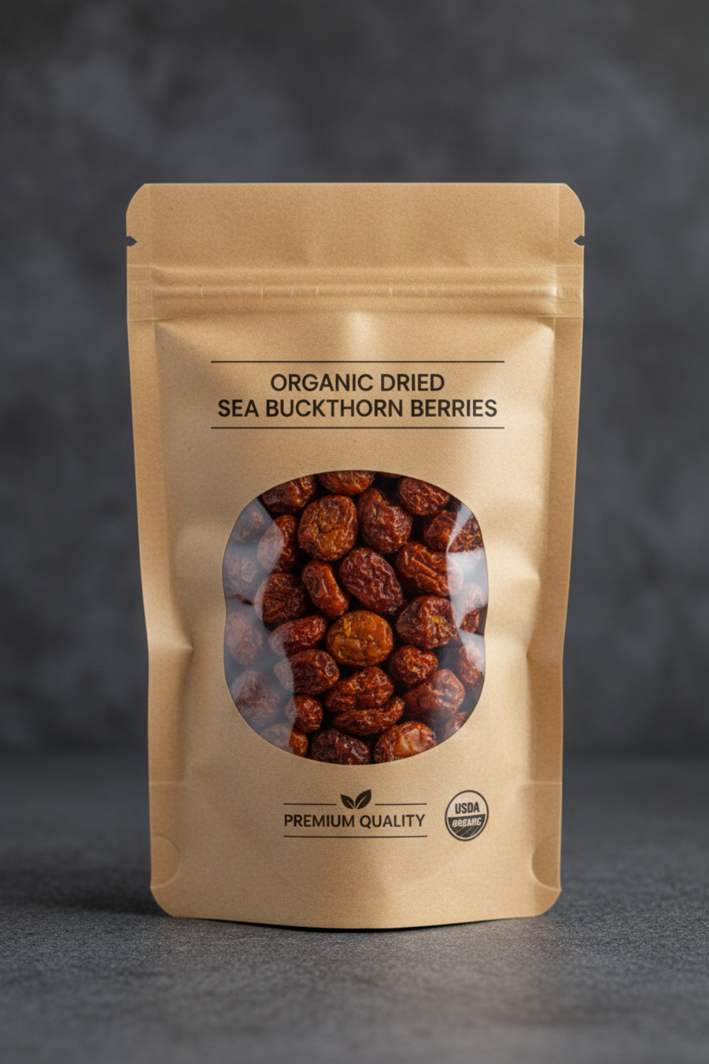 Dried sea buckthorn berries package