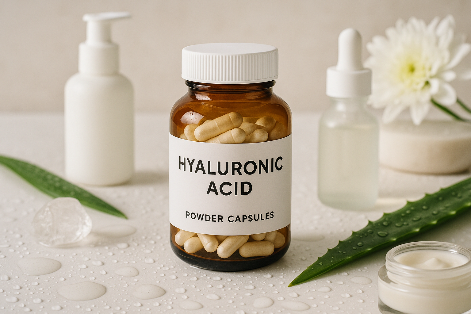 Hyaluronic Acid Powder Capsules - Spa Wellness Setting