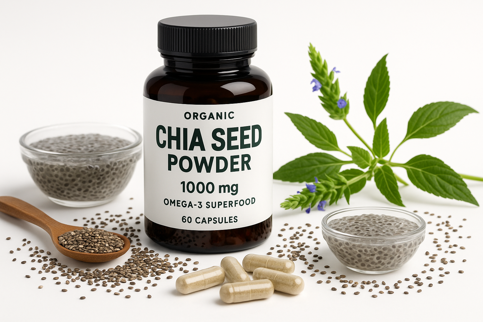 Chia Seed Capsules - Professional Product Photo