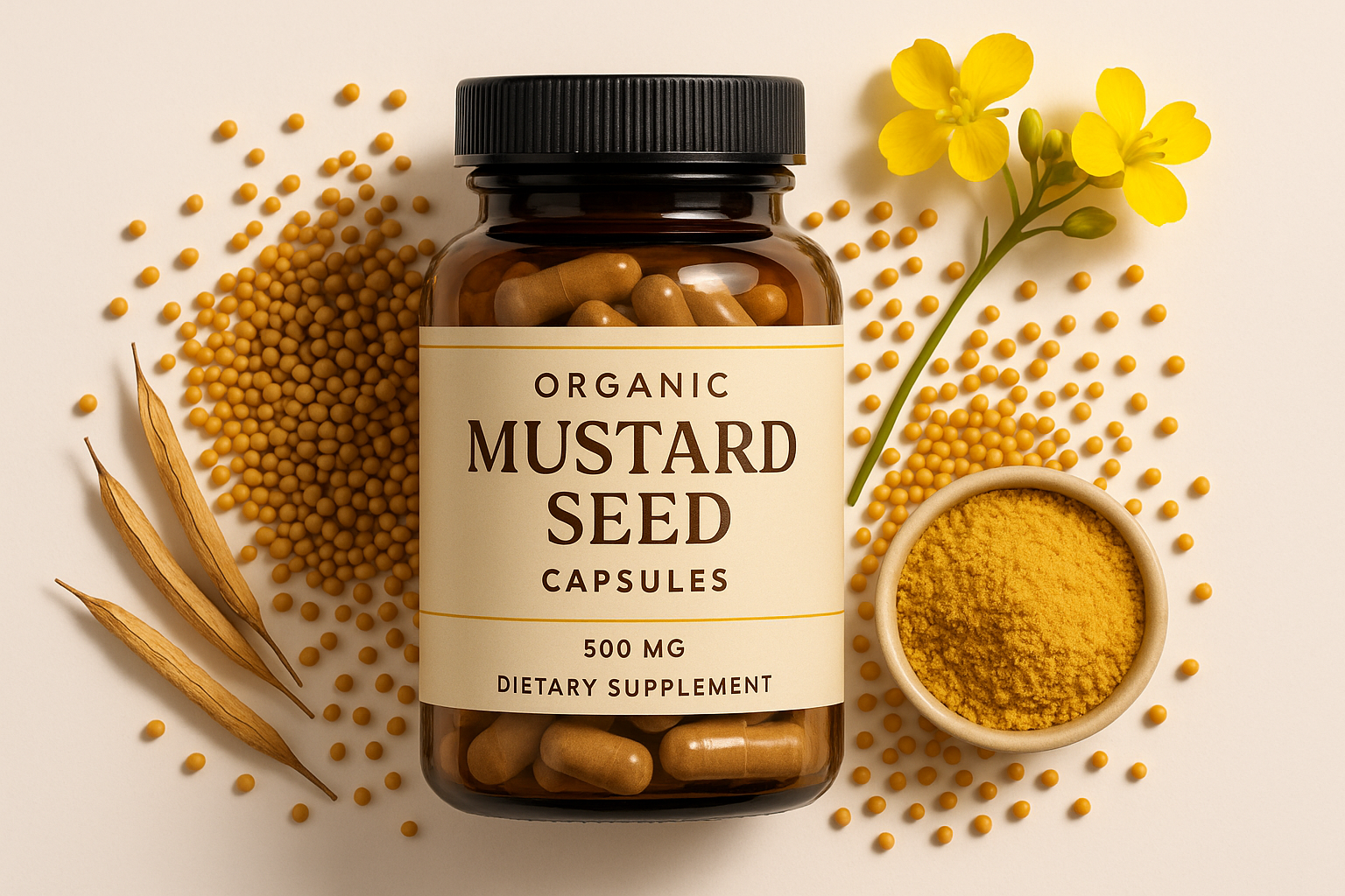 Mustard Seed Capsules - Professional Product Photo