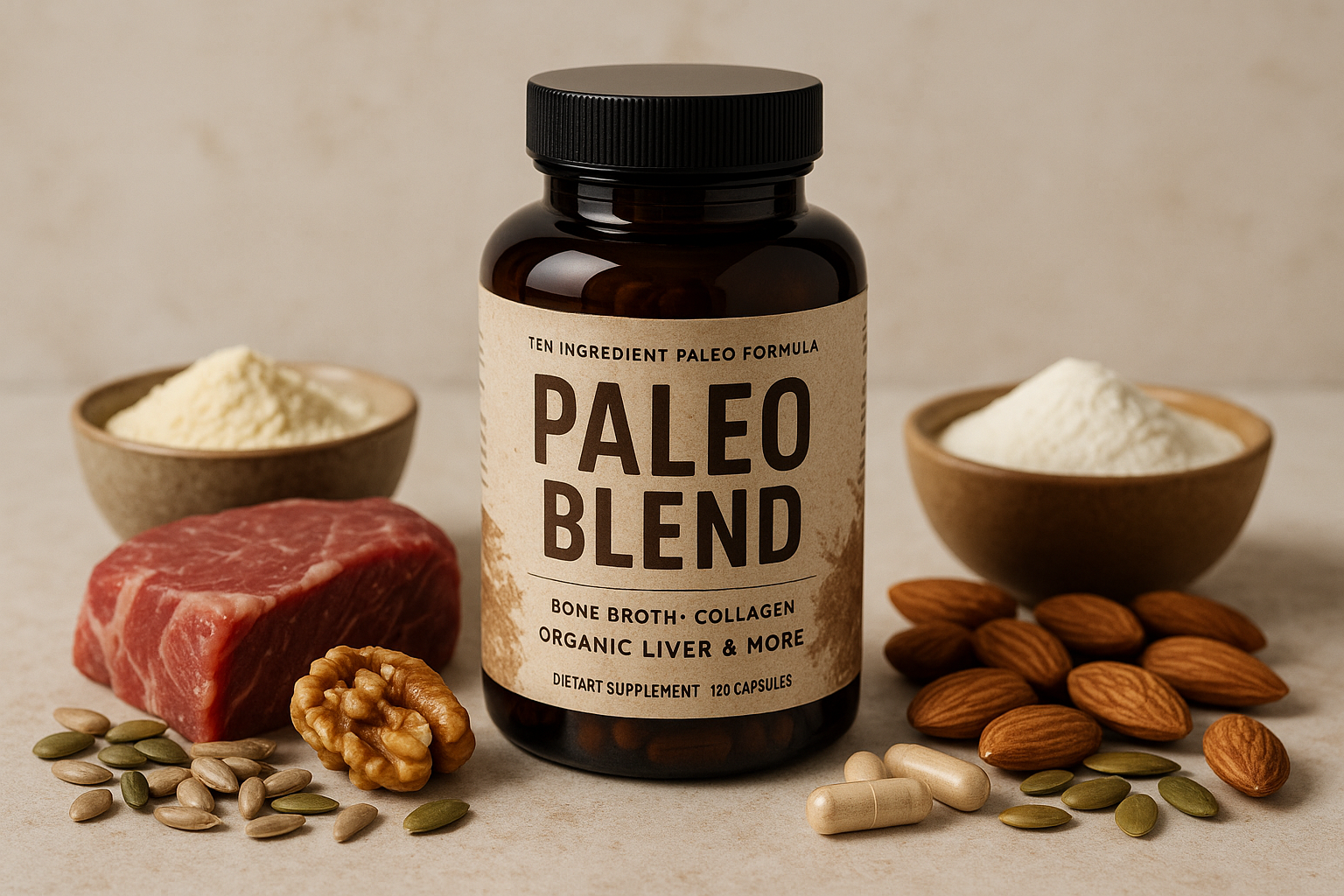 Paleo Blend Capsules - Professional Product Photo