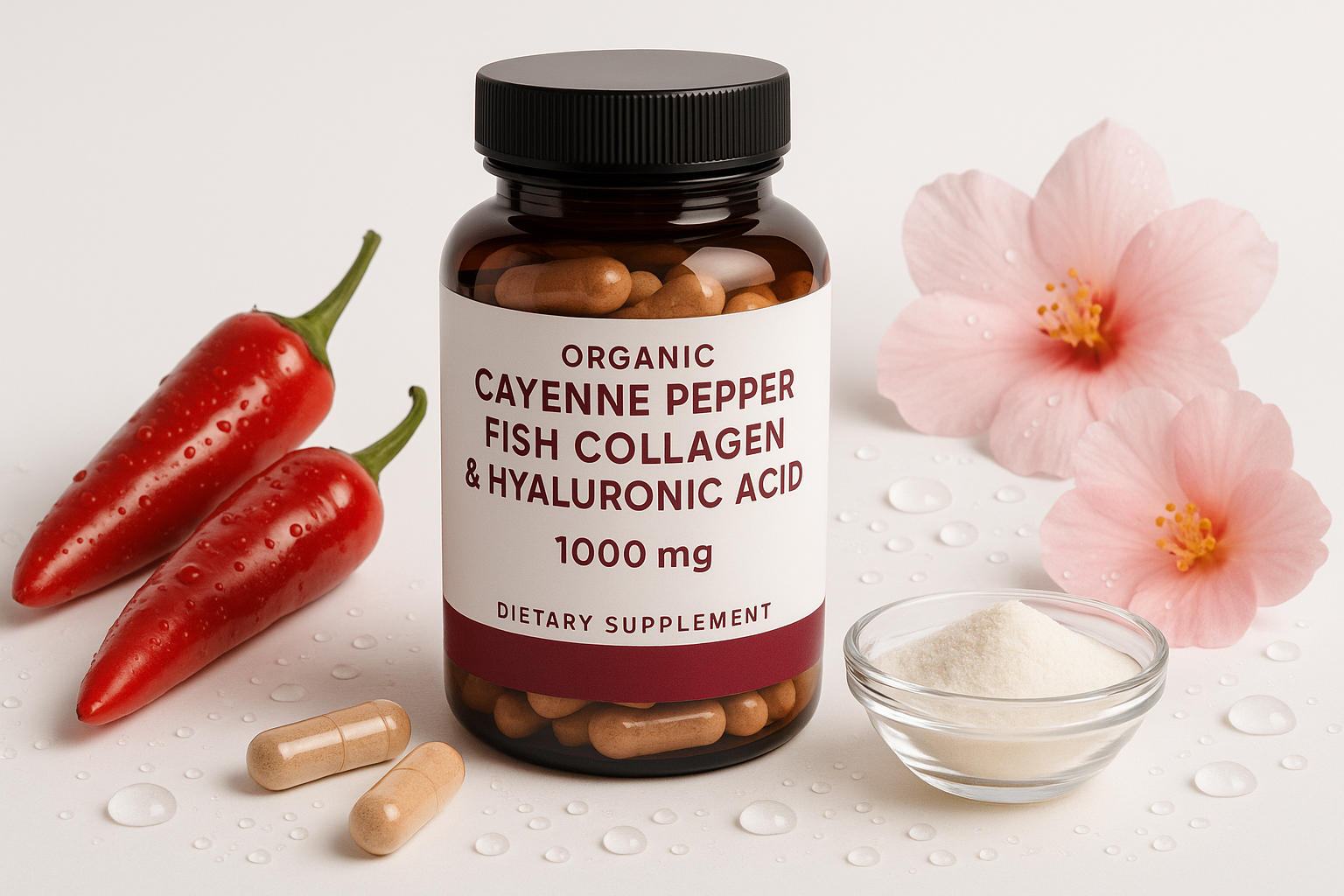 Cayenne Fish Collagen Hyaluronic Acid - Professional Product Photo