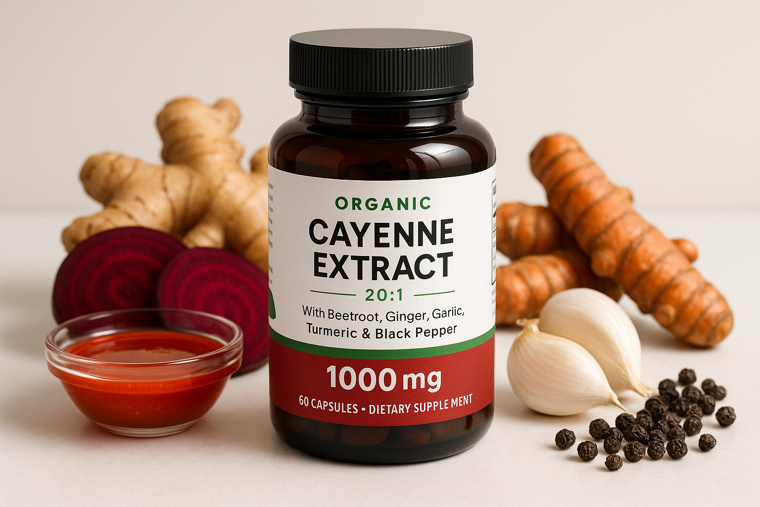 Cayenne Extract 1000mg - Professional Product Photo