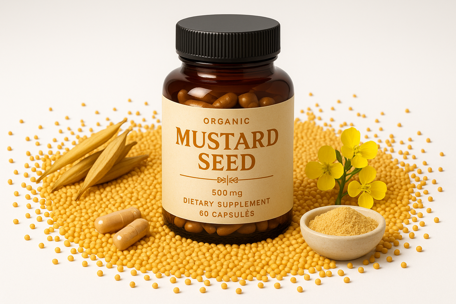 Mustard Seed Capsules - Professional Product Photo