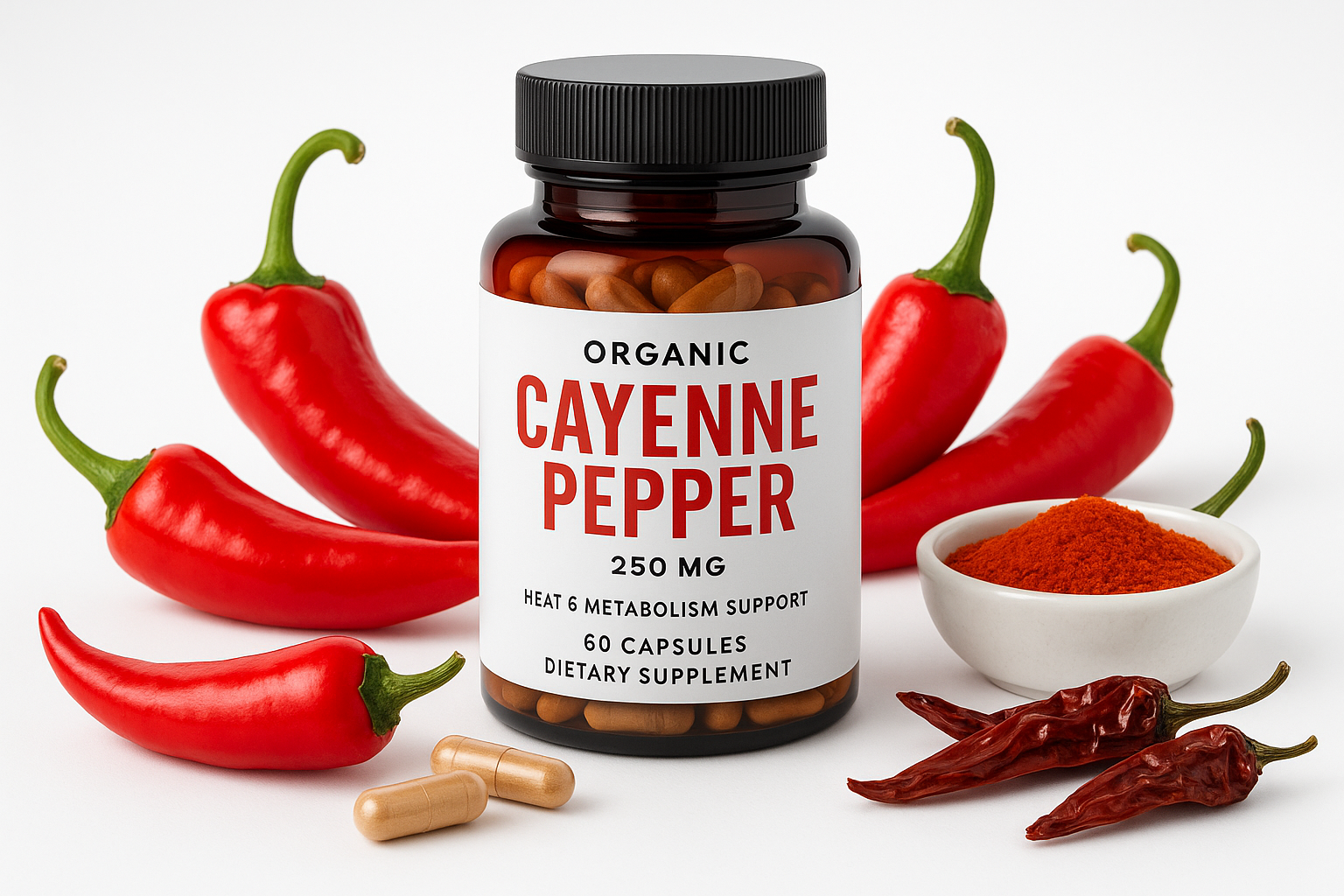 Cayenne 250mg - Professional Product Photo