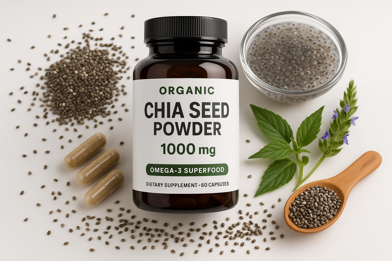 Chia Seed Capsules - Professional Product Photo