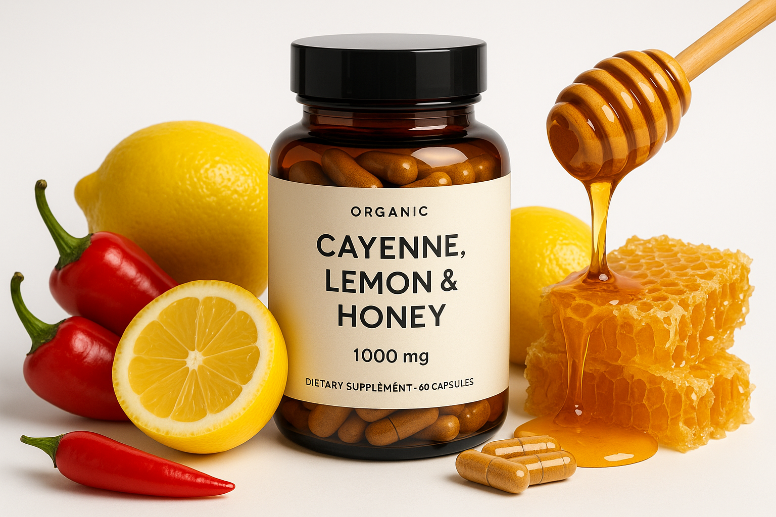 Cayenne Lemon Honey - Professional Product Photo