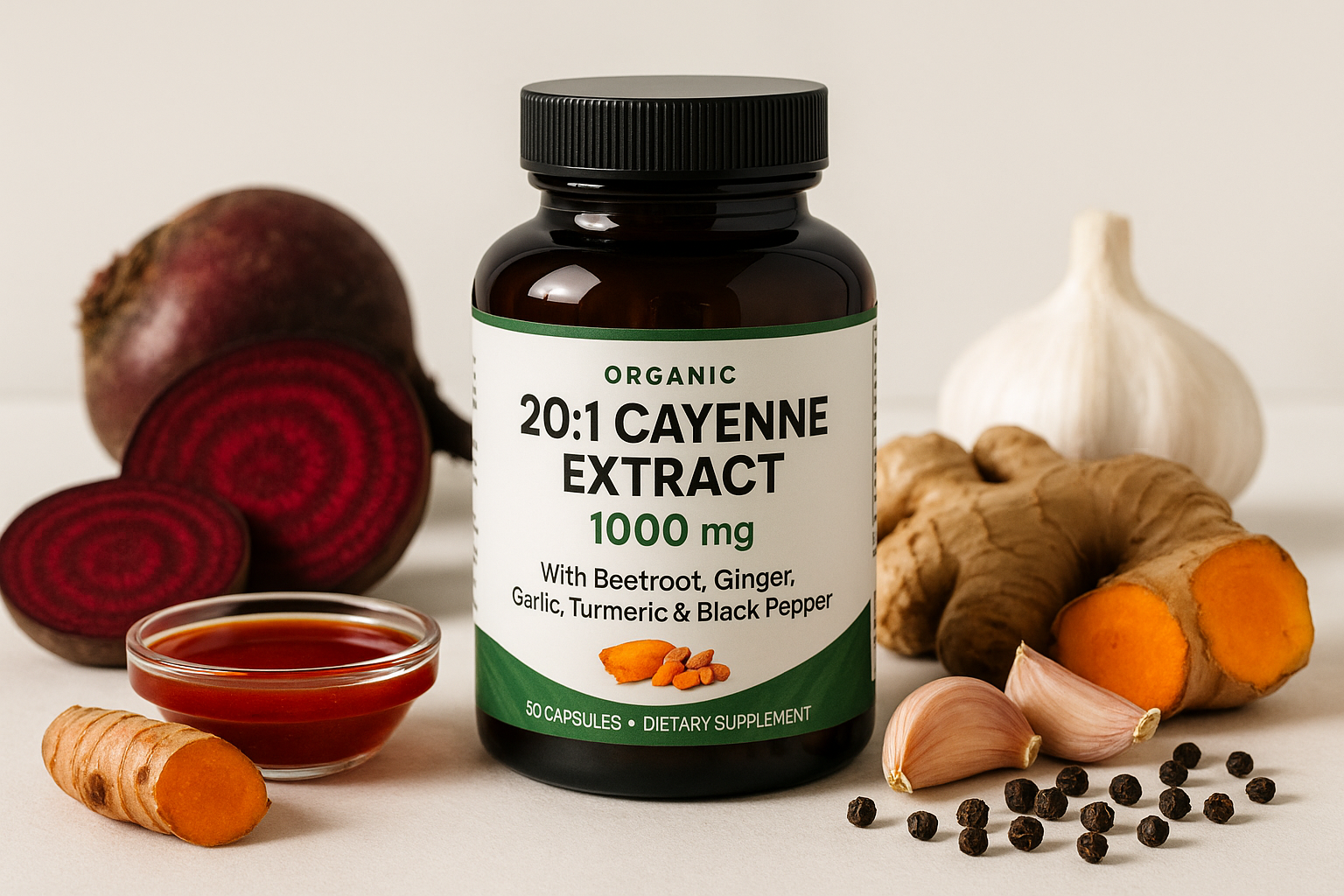 Cayenne Extract Blend 1000mg - Professional Product Photo