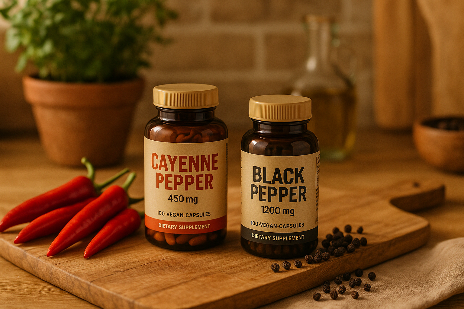 Kitchen lifestyle scene with spices