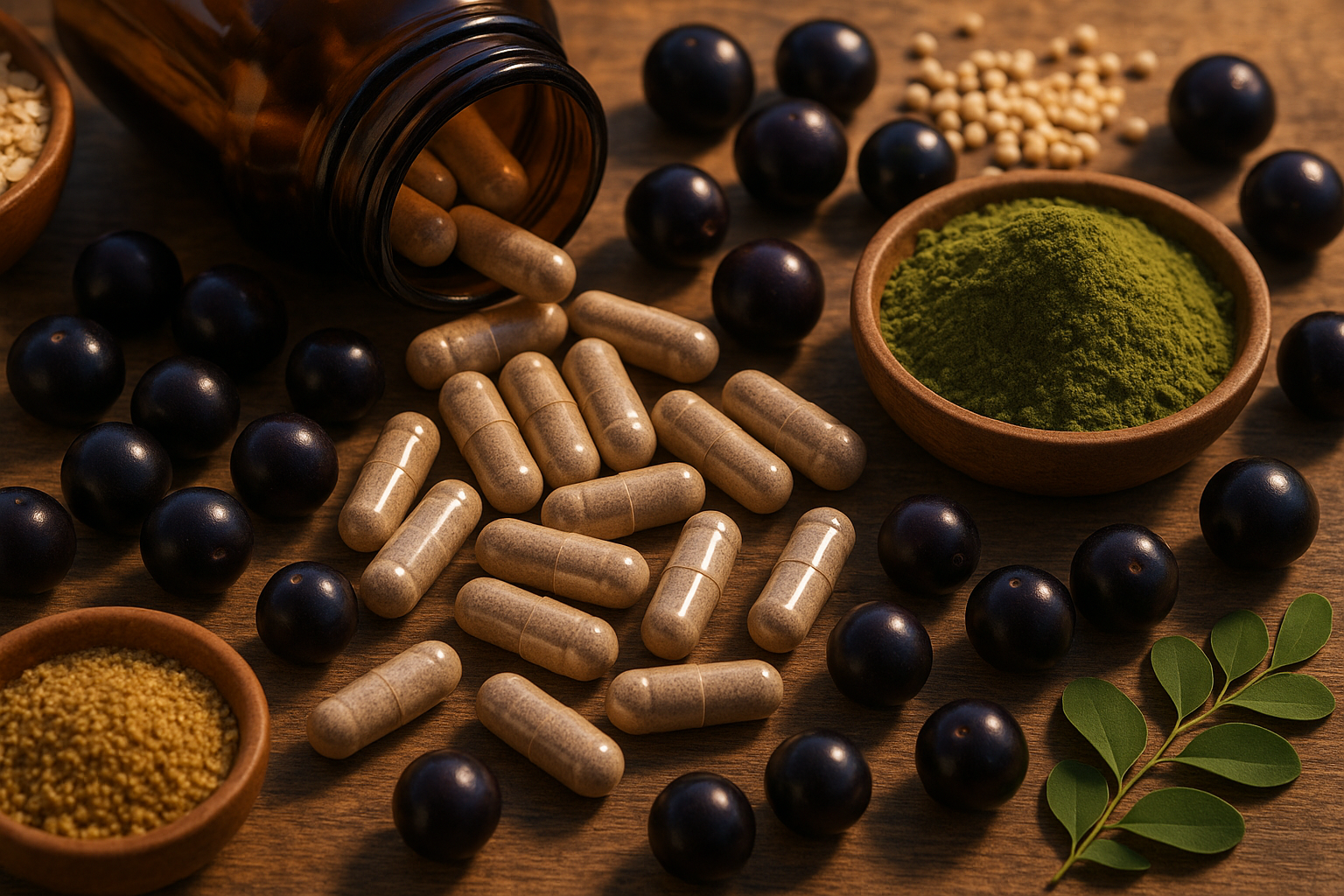 Lifestyle acai capsules photography