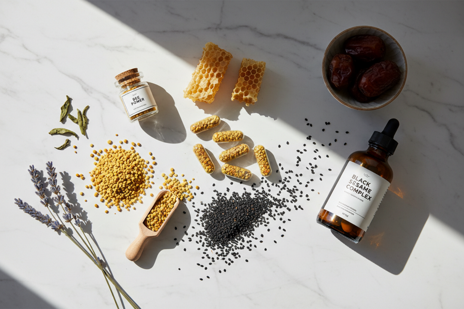 Lifestyle flat lay with ingredients