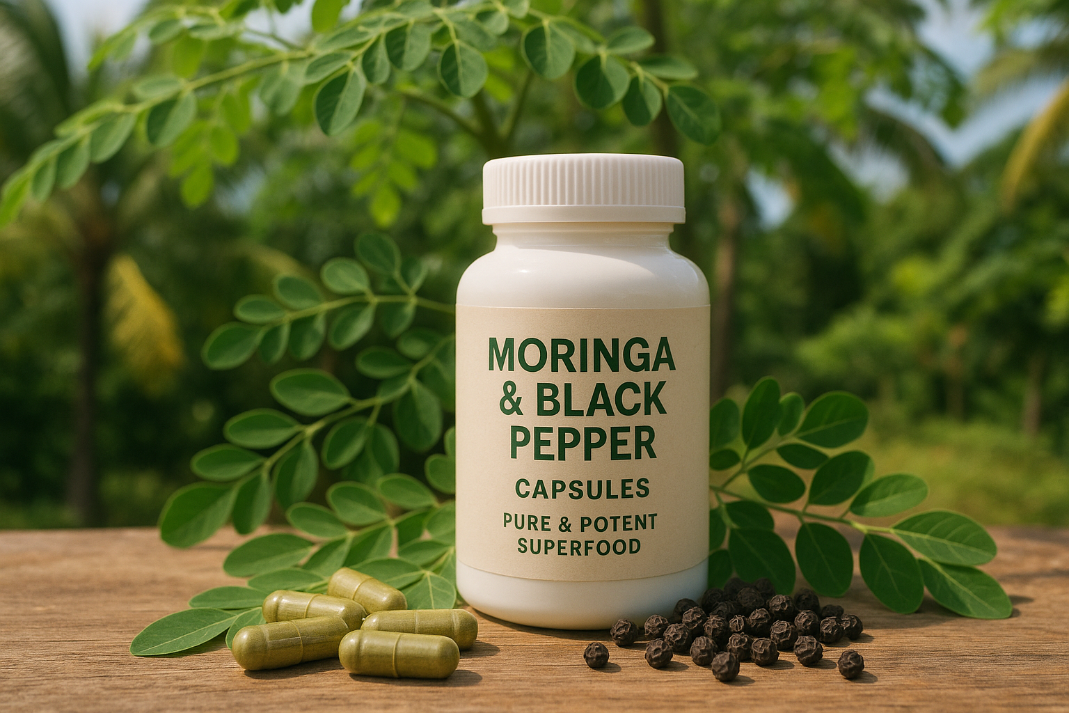 Natural moringa tree setting