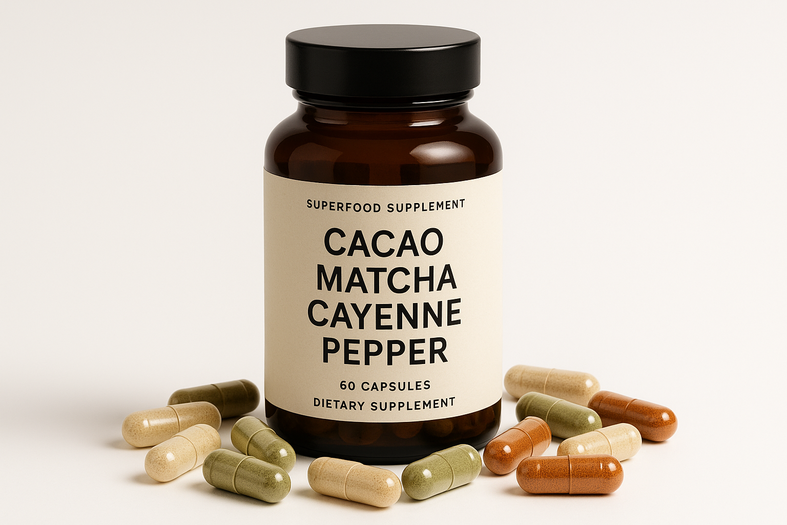 Organic Cacao Matcha Cayenne - Clean Product Shot