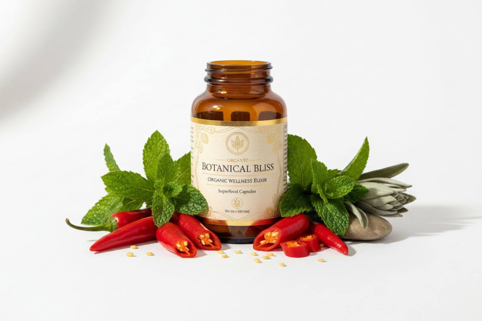 Organic Superfood Supplement Bottle