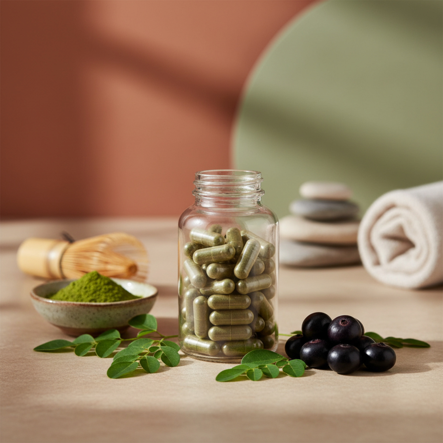 Premium bottle with ingredients