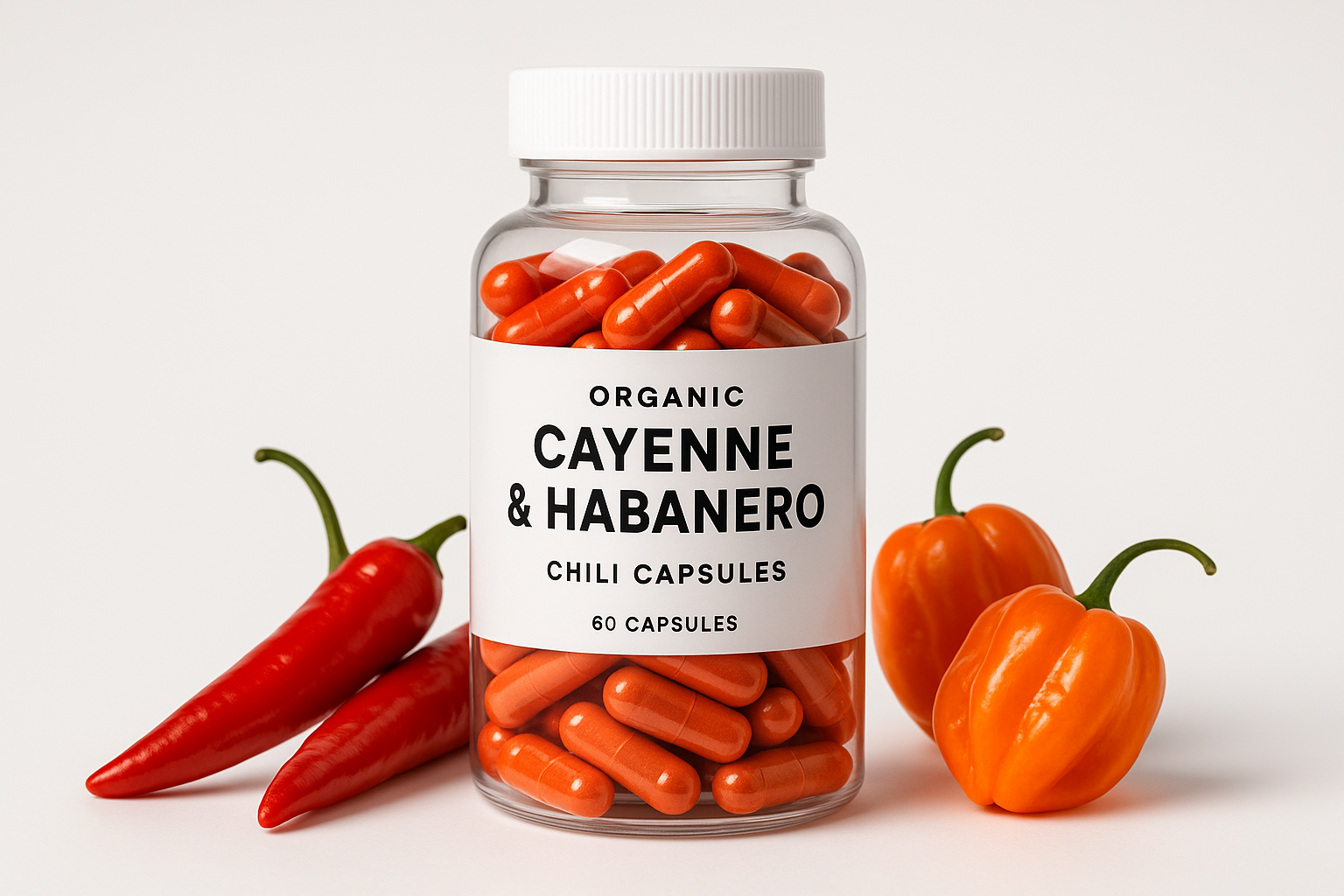 Professional cayenne habanero capsules product shot