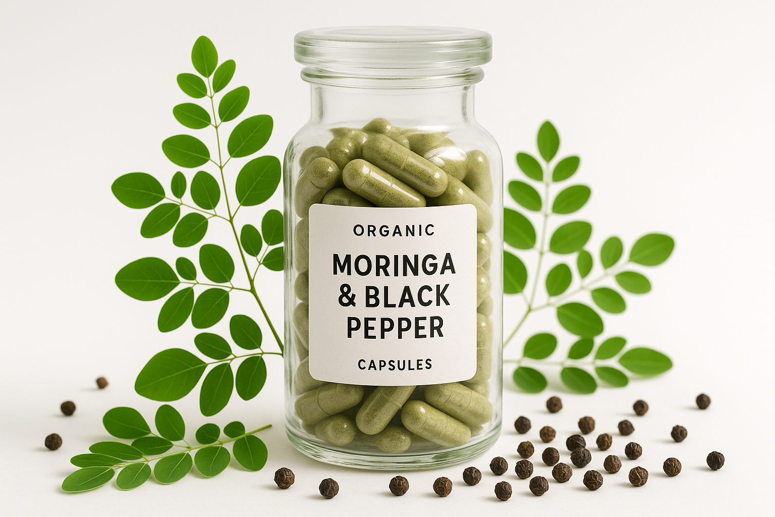 Professional product shot with fresh ingredients