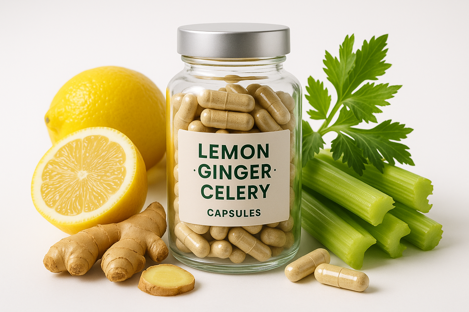 Professional product shot with fresh ingredients