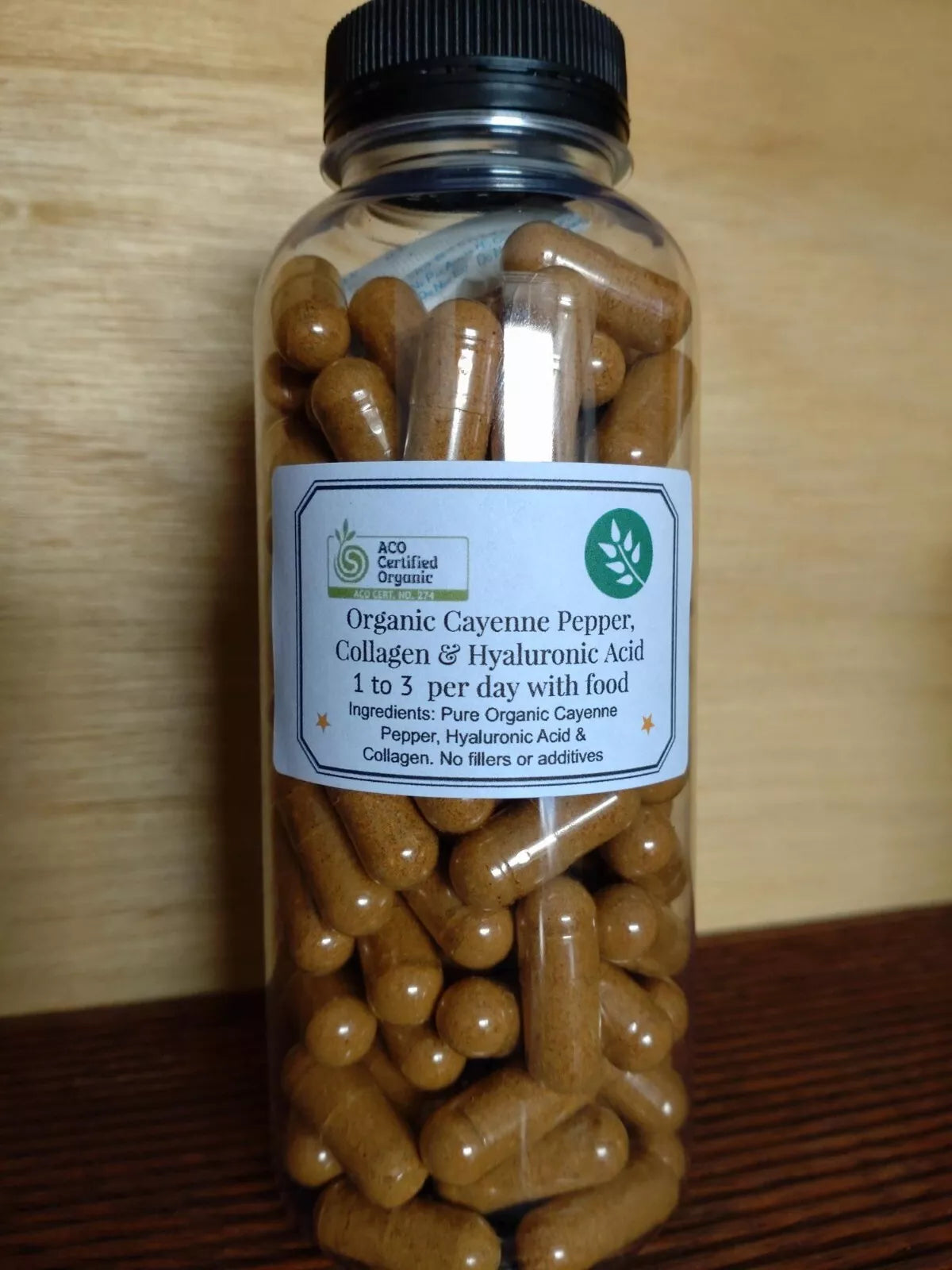 Organic Cayenne Pepper, Fish Collagen & Hyaluronic Acid Capsules - 1000mg