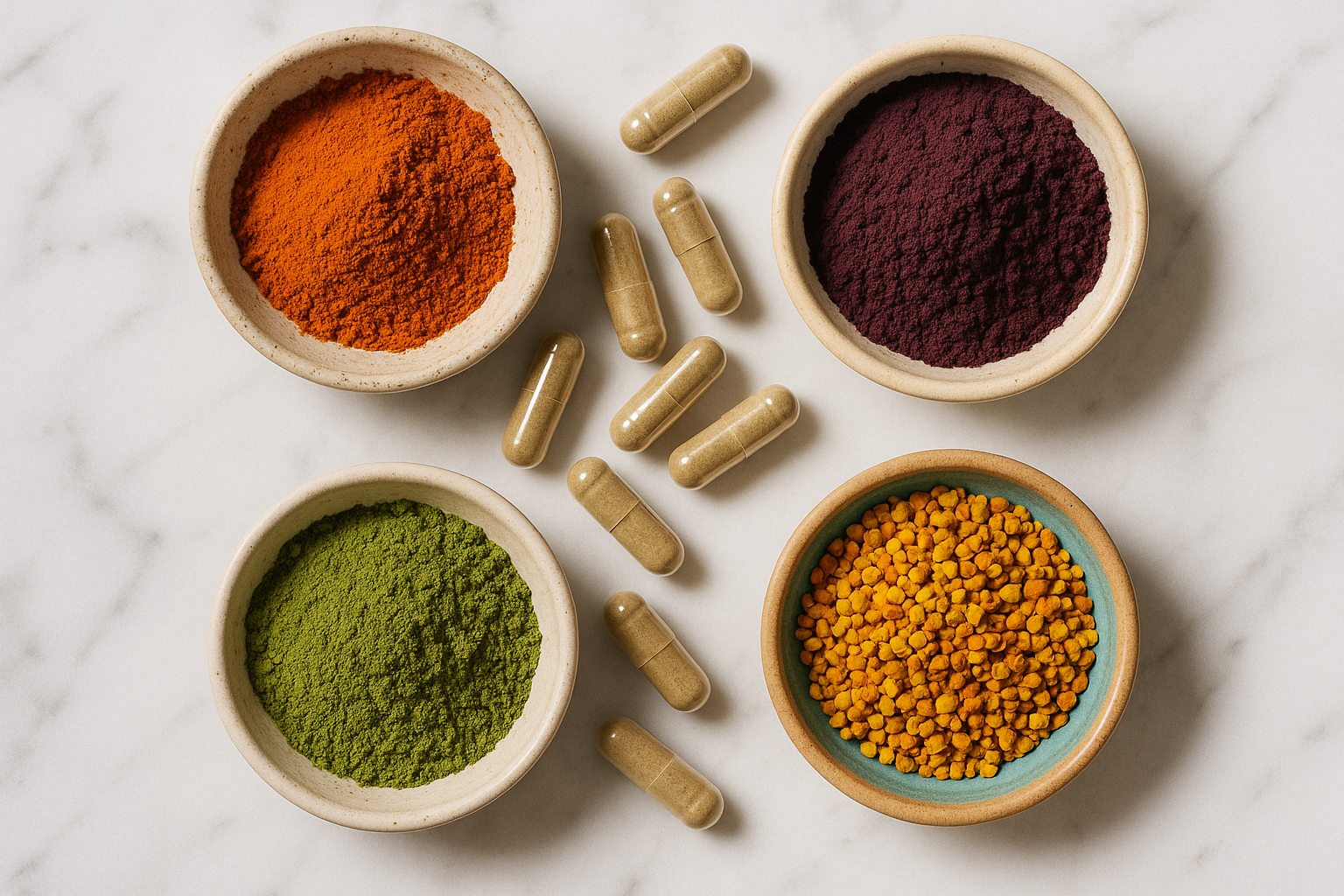 Superfood ingredients flat lay