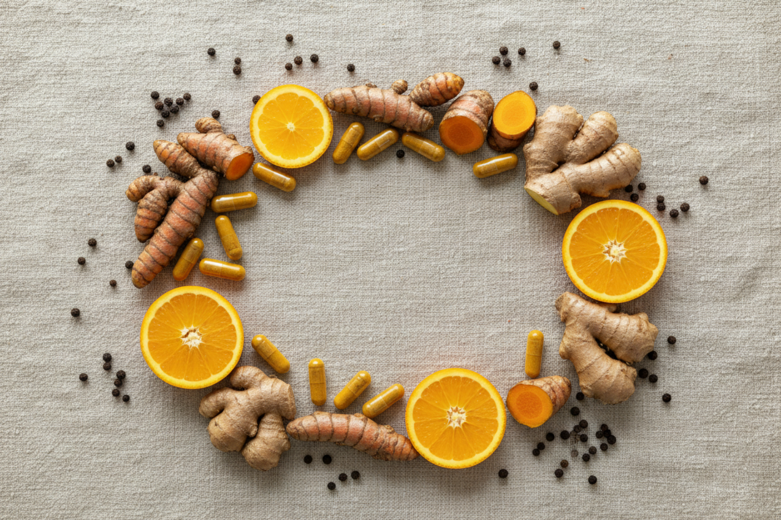 Turmeric Ginger Orange Black Pepper Capsules - Ingredients